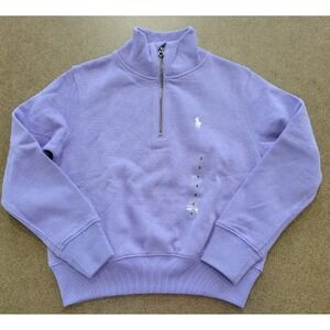 Polo Ralph Lauren Sz‎ S (7) Cotton Interlock PURPLE Quarter-Zip Pullover